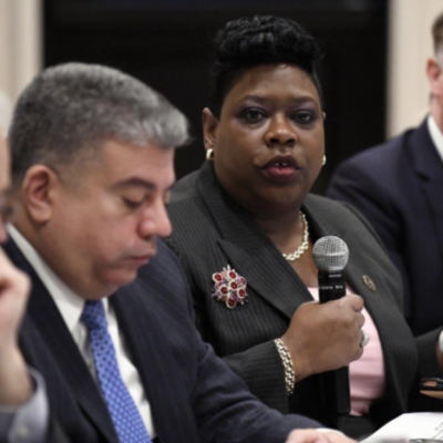 From Left: DAs Michael McMahon, Eric Gonzalez, Darcel Clark and Cyrus Vance